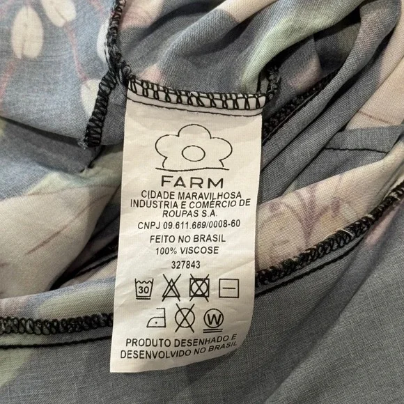 Farm Rio Floral Long Sleeve Maxi Dress Large Black Green Collar Pockets Buttons - Picture 9 of 9